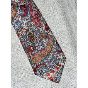 Nottingham Men’s Dress Tie Size 60” Pink Paisley Business Formal Cotton